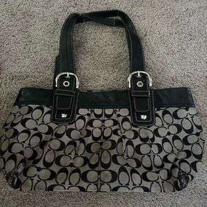 Coach soho pleated tote handbag